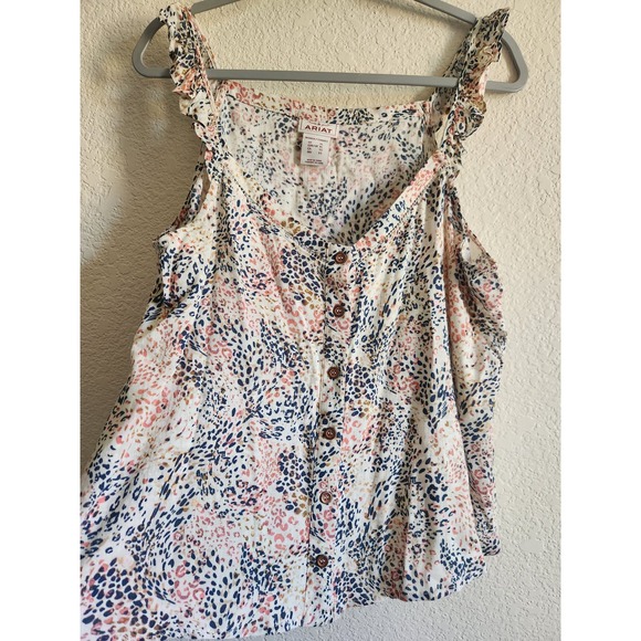 Ariat Women's Animal Print Flowy Top Xl - Picture 2 of 8